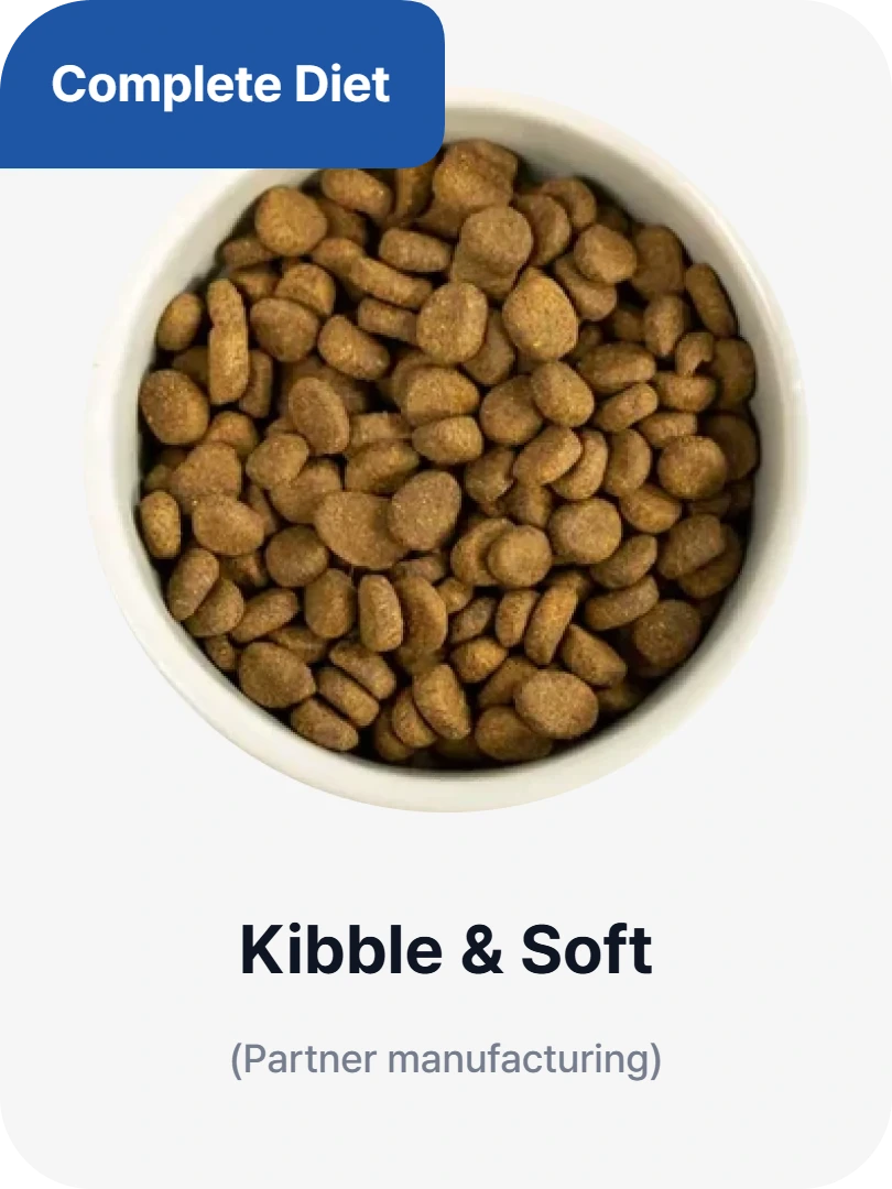 Complete diet - kibble and soft (partner manufacturing)