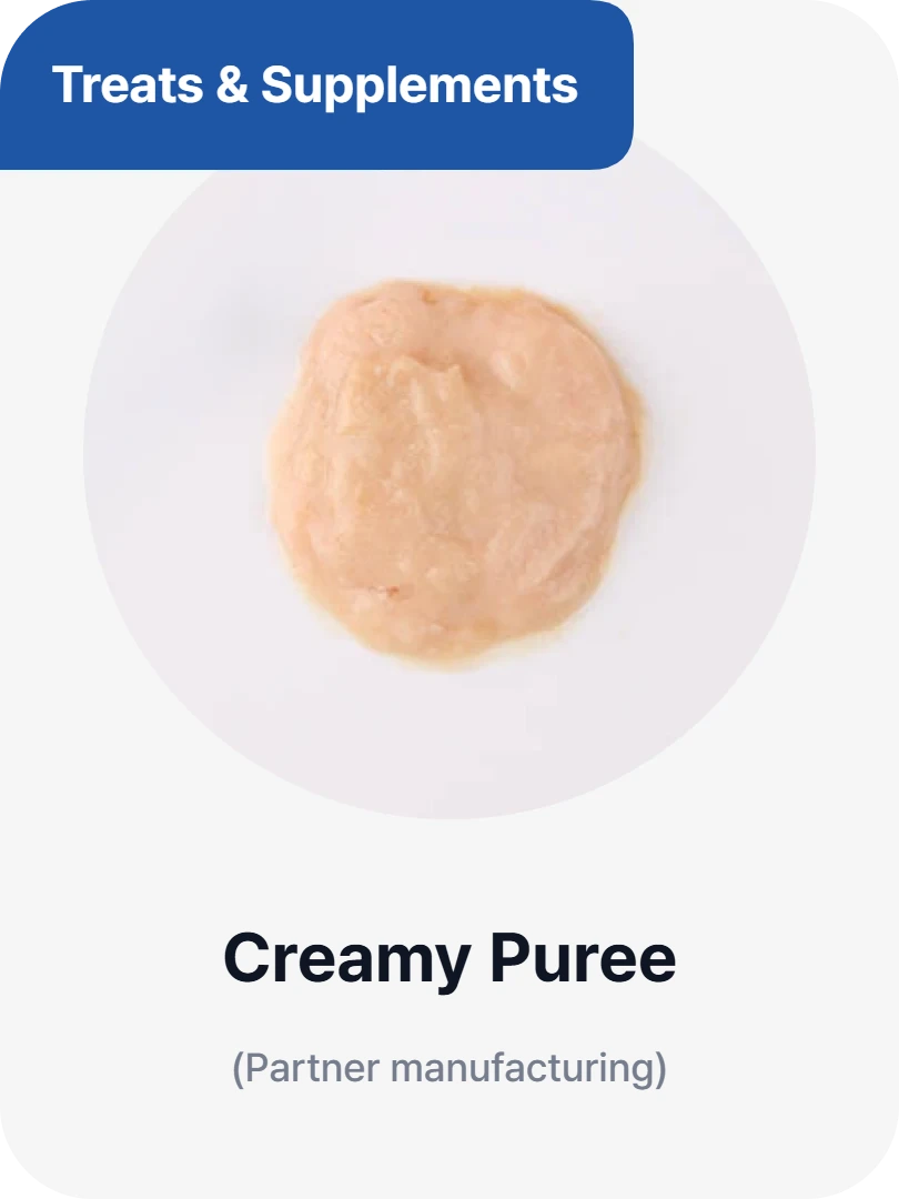 Treats and supplements - creamy puree tube (partner manufacturing)