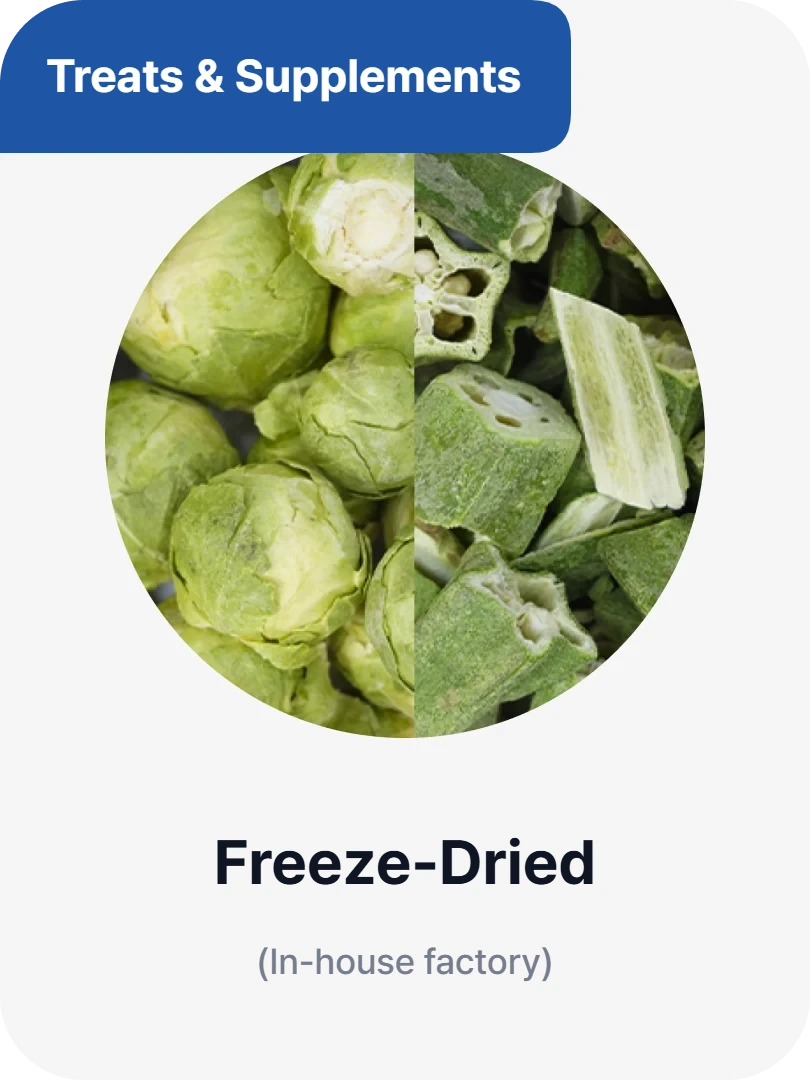 Treats and supplements - freeze-dried (in-house factory)